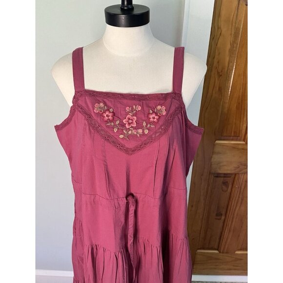 NWT April Cornell Sundress SZ LG Pink Floral Tiered Beach Cruise Event - Picture 3 of 10